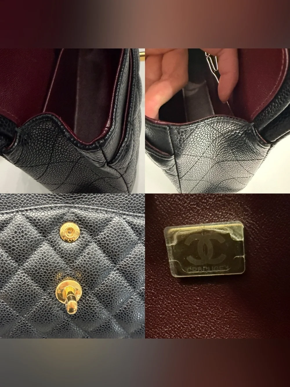 CHANEL Classic double flap  Caviar Leather Small